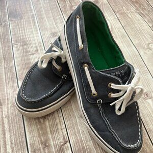 Sperry Topsiders Canvas Sneakers boat shoes, Navy blue Size 7.5 EUC